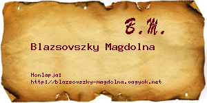 Blazsovszky Magdolna névjegykártya