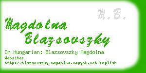 magdolna blazsovszky business card